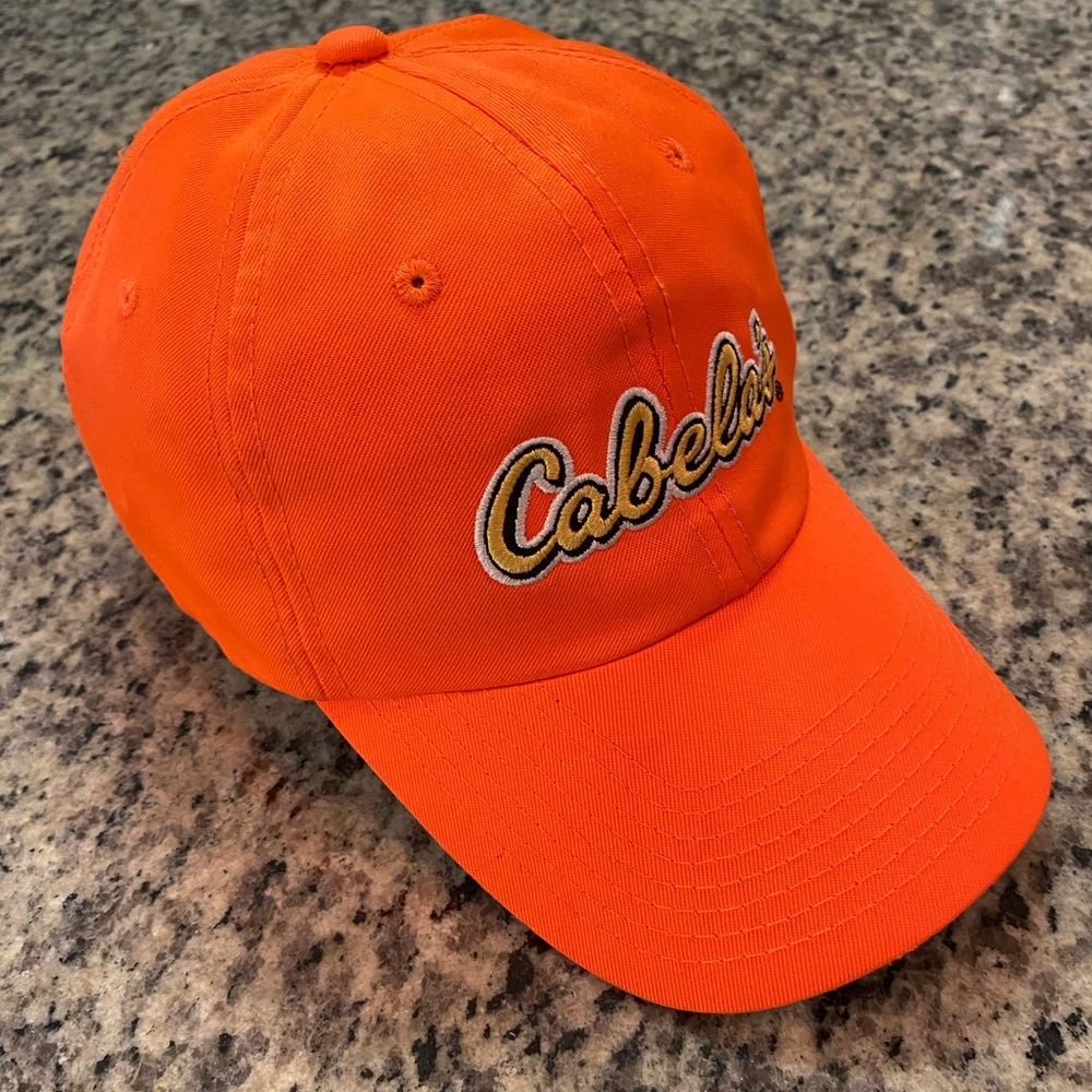 Cabelas Neon Orange SnapBack Baseball Hat/Cap Adjustable Hunting